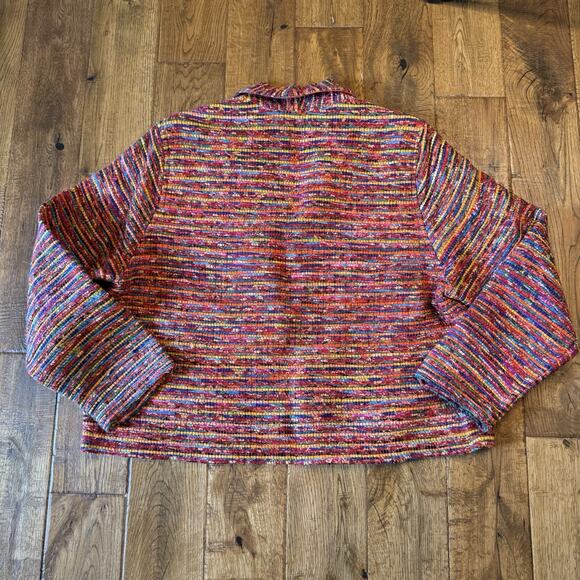 VTG Rainbow Colorful Art To Wear Handwoven Jacket Blazer Womens Sz XL - Picture 5 of 5